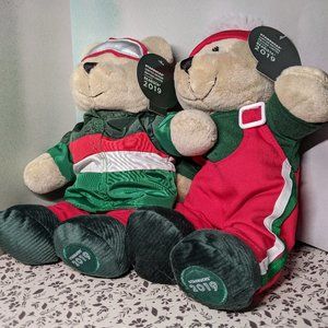 Starbucks 2019 plush Bearista Full Size Pair NWT
